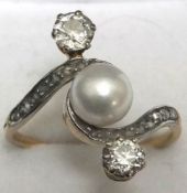 Antique Diamond Gold & Platinum Ring