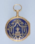 Unusual Diamond Set Gold and Enamel Pocket Watch