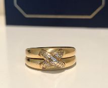 Chaumet 18k Yellow Gold Diamond Band Ring