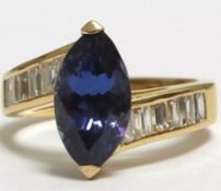 Tanzanite Diamond 18ct Gold Ring