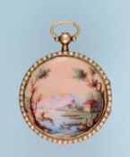 Small Gold and Enamel Verge Pocket Watch