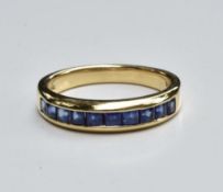 Tiffany & Co Sapphire Half Eternity Ring set in18K Yellow Gold