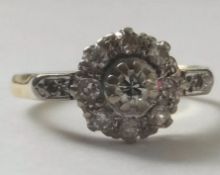 Antique 18ct Gold Diamond Platinum Ring