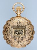 Gold and Enamel American Hunter Pocket Watch