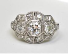 Art Deco Ring Set in 10k White Gold