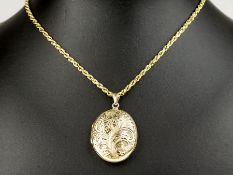 9 Carat Gold Large Locket Pendant and Chain