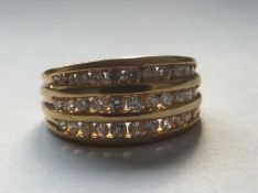 Chanel Set Diamond Eternity 18k Yellow Gold Trilogy Ring