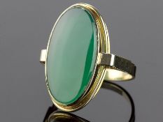 c1930 Apple Green Jade & 14 Carat Gold Ring