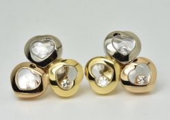 Chopard Happy Curves Earrings Set in 18k tri-colour gold