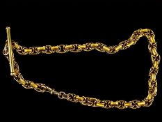 c1880 14ct Gold Fancy Link Gents Albert Watch Chain