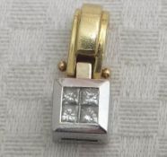 18k Gold Princess Cut Diamond 18ct Pendant