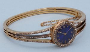 Very Early Diamond Set Gold Bracelet Watch