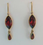 Pink Sapphire & Garnet Earrings