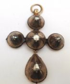 Early Georgian 18ct Gold Diamond Pendant Circa 1650s Enamel Cross