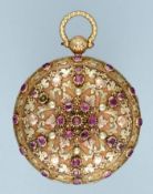 Ruby Set Three Colour Gold Watch