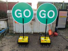 Pike Robo Signs Stop Go Board X Lite LED Radio Traffic Lights Light Battery