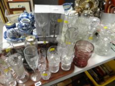 Quantity of various glassware including drinking glasses, bowls, jugs etc