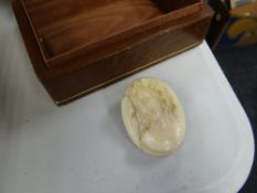 A nineteenth century (possibly French) carved ivory cameo brooch (damage)