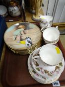 Part-bone china English teaset together with a collection of 'A Child's Best Friend' wall plates