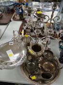 Parcel of various EPNS including candlesticks, teaware, flatware