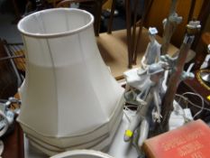 Two Lladro figure electric table lamps with shades E/T