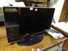A Samsung flat screen TV together with a Sony DVD player E/T