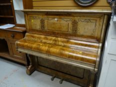 A vintage Squire & Longson of London walnut veneered upright 'The Cremona' piano