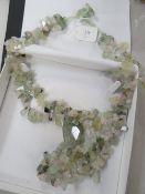 A jade & pink quartz natural necklace