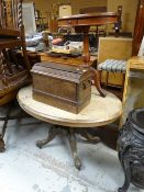 An early twentieth century tilting breakfast table together with a small tripod leg side table