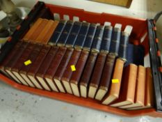 Crate of vintage hardback Dickens novels together with complete set of the Masterpiece Library of