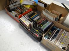 Three boxes of various hardback & other books together with a quantity of Harper's & Queen