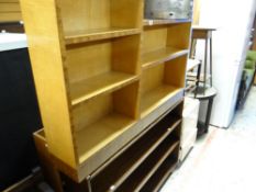 Three low bookcases
