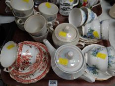 A tray of various teaware