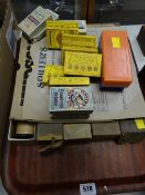 Collection of vintage piano rolls, cigarette cards, old Spillers record etc
