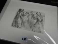 GLORIA WILLIAMS pencil on paper - entitled verso 'Washing Day', mounted but unframed