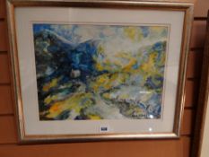 JANE V GAGG acrylic - chapel in a mountainous landscape, signed