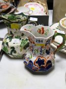 A Mason's Chatreuse jug, Gaudy-style jug, glass strawberry set etc