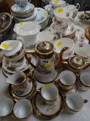 Parcel of various patterned teaware including Shelley, Colclough, Royal Albert 'Lavender Rose' etc