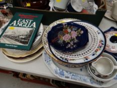 Large blue & white platter, Wedgwood plates retailed by Maple & Co, London etc