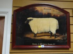 Reproduction print on wood of Cordelia II, all England champion 1837