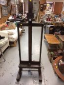 A vintage wooden large artist's easel by E Blanchet, Paris