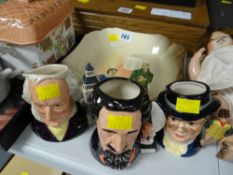 Three Royal Doulton Charles Dickens limited edition character jugs together with a Royal Doulton