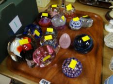 Collection of paperweights including Caithness & Wedgwood