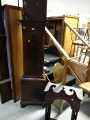 An antique mahogany & inlaid eight-day longcase clock with brass face by J H BARKER