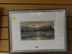 JULIA JONES framed acrylic - sunset Lleiniog
