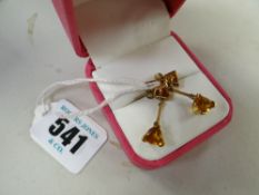 A pair of modern smoky-quartz earrings