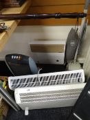 A parcel of electrical equipment including convector heaters, vintage vacuum cleaner E/T