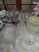A parcel of various glassware including drinking glasses, bowls, vases etc