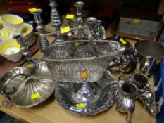 Parcel of various EPNS including candlesticks, teapot etc