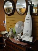 A Panasonic upright vacuum cleaner, fan, various table lamps etc E/T